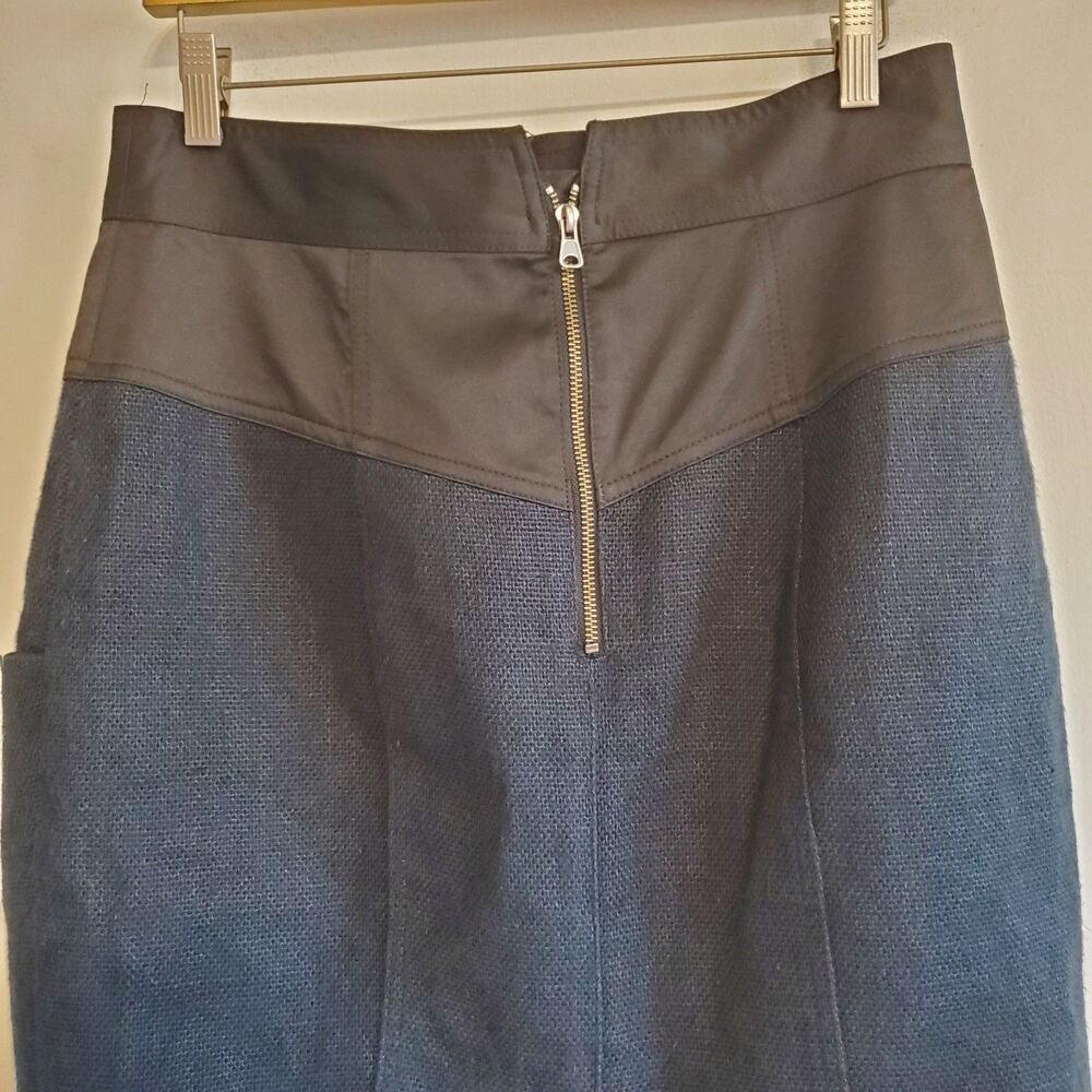 Nanette Lepore Women's Linen Pencil Skirt Size 12 Career Office Classic Twee Y2K - Picture 8 of 16